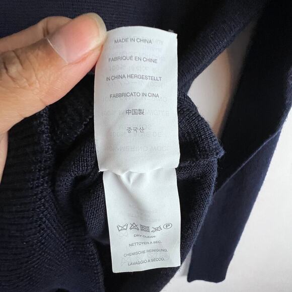 J. Crew Wool Sweater Women’s Small Black Zipper Detail Crew Neck Pullover Black - Picture 3 of 5